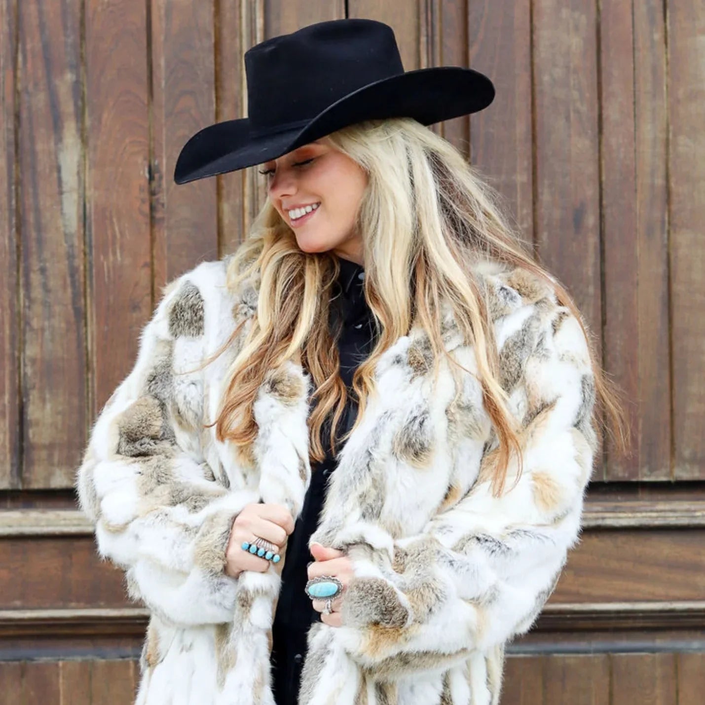 ファーガウン Wallis Oversized Grandpa Fur Coat, Espresso – SourceUnknown
