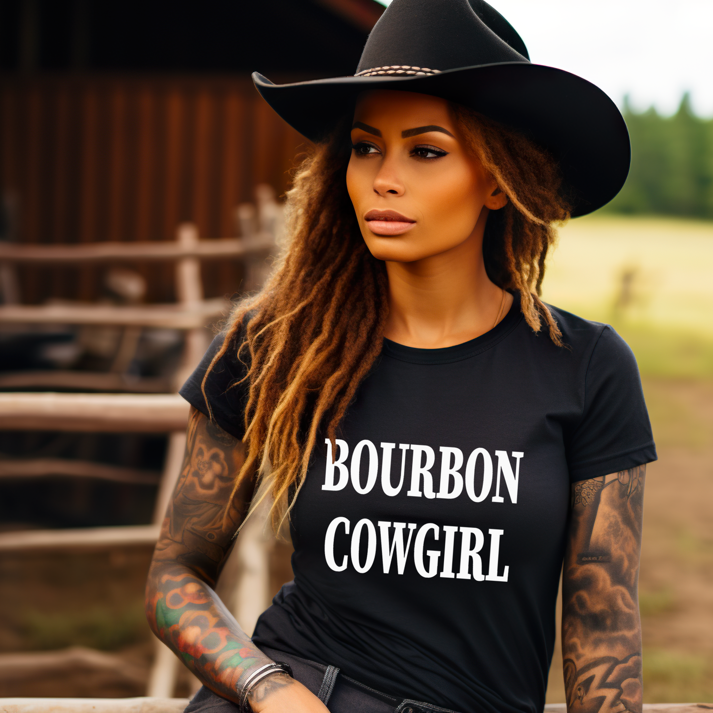 Bourbon Cowgirl Branded Graphic Tee T-Shirt