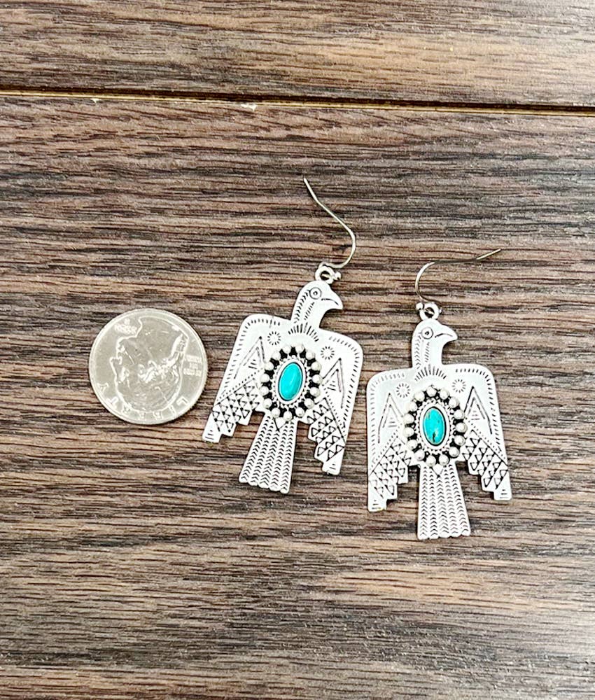 Thunderbird Earrings With Turquoise