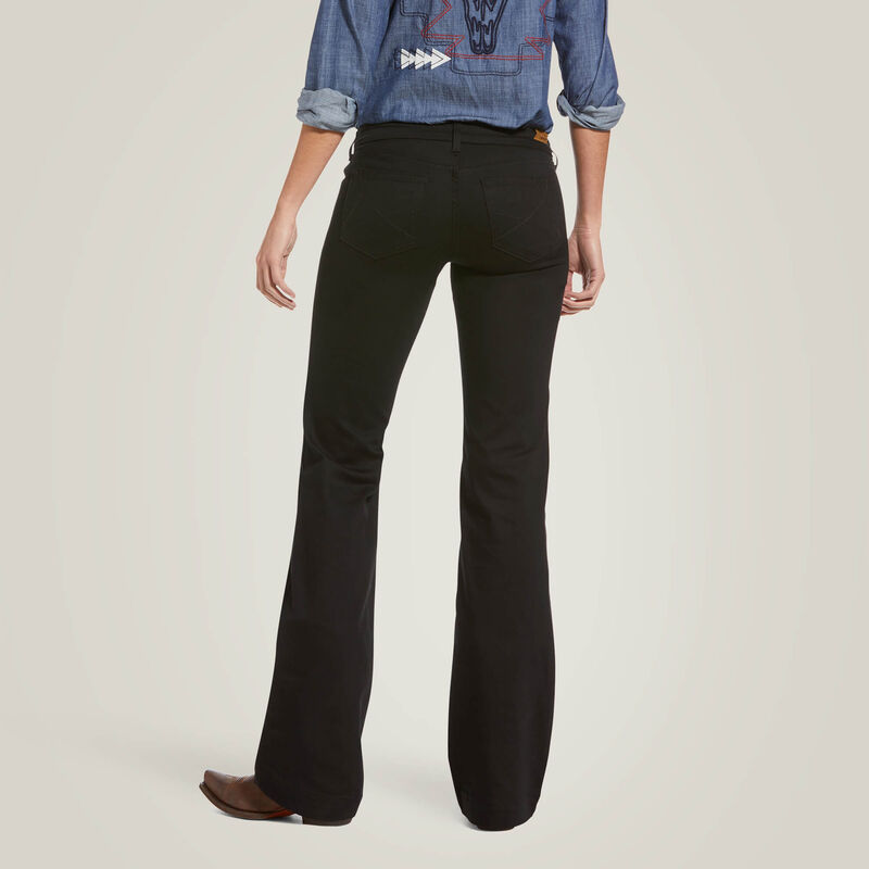 Ariat Trouser Mid Rise Forever Wide Leg Pant Black Rinse