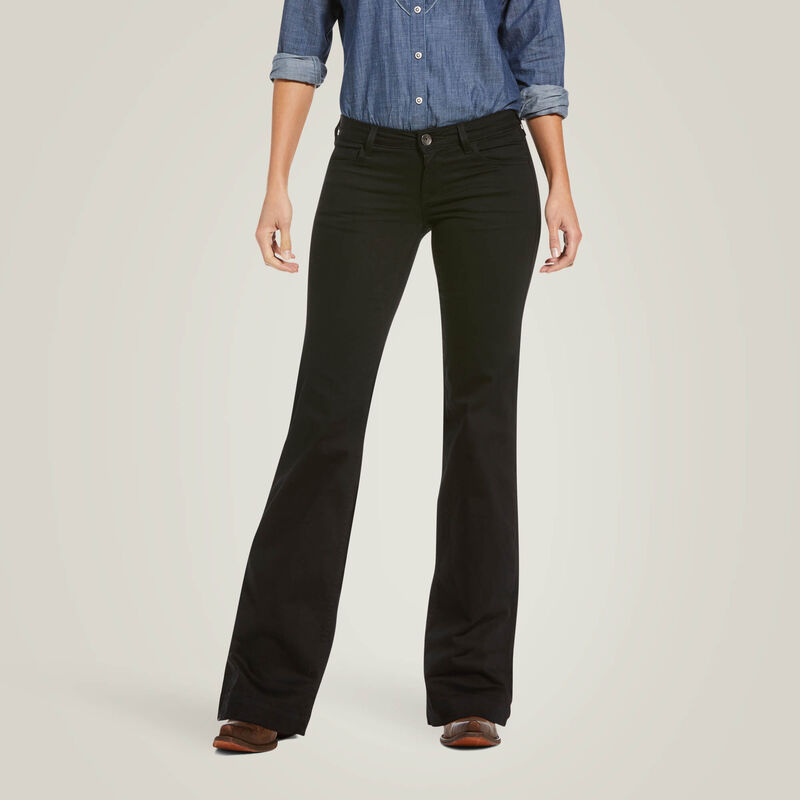 Ariat Trouser Mid Rise Forever Wide Leg Pant Black Rinse