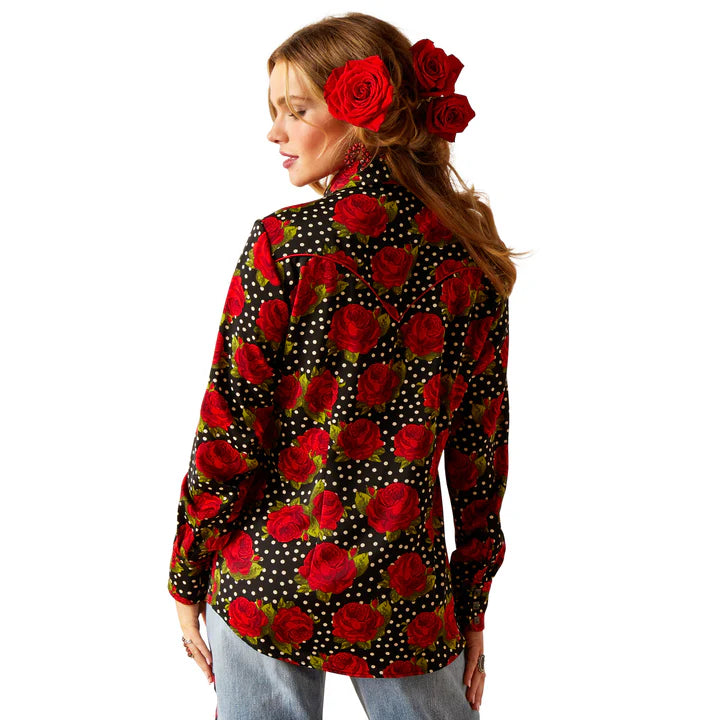 Ariat Rodeo Quincy Retro Rose Punchy Polkadot Blouse
