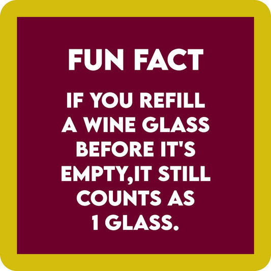 Fun fact about refilling a wine glass.
