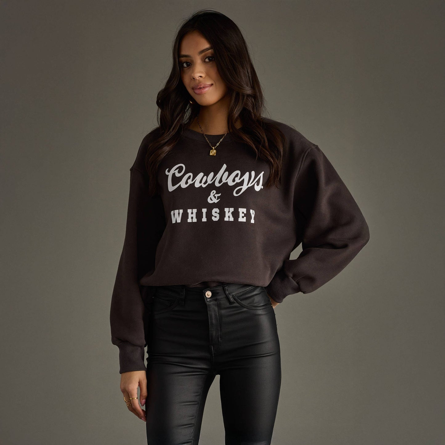 Charcoal Cowboys & Whiskey Sweatshirt