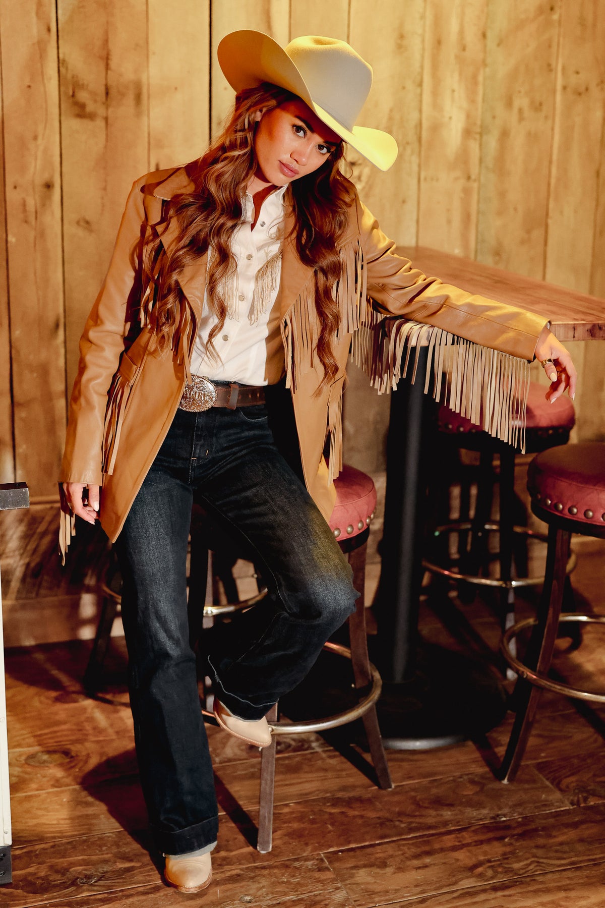 Fringe With Benefits Blazer in Buckskin by Western & Co