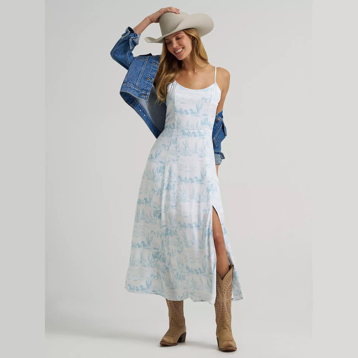 Wrangler Retro Americana Maxi Dress White at Bourbon Cowgirl