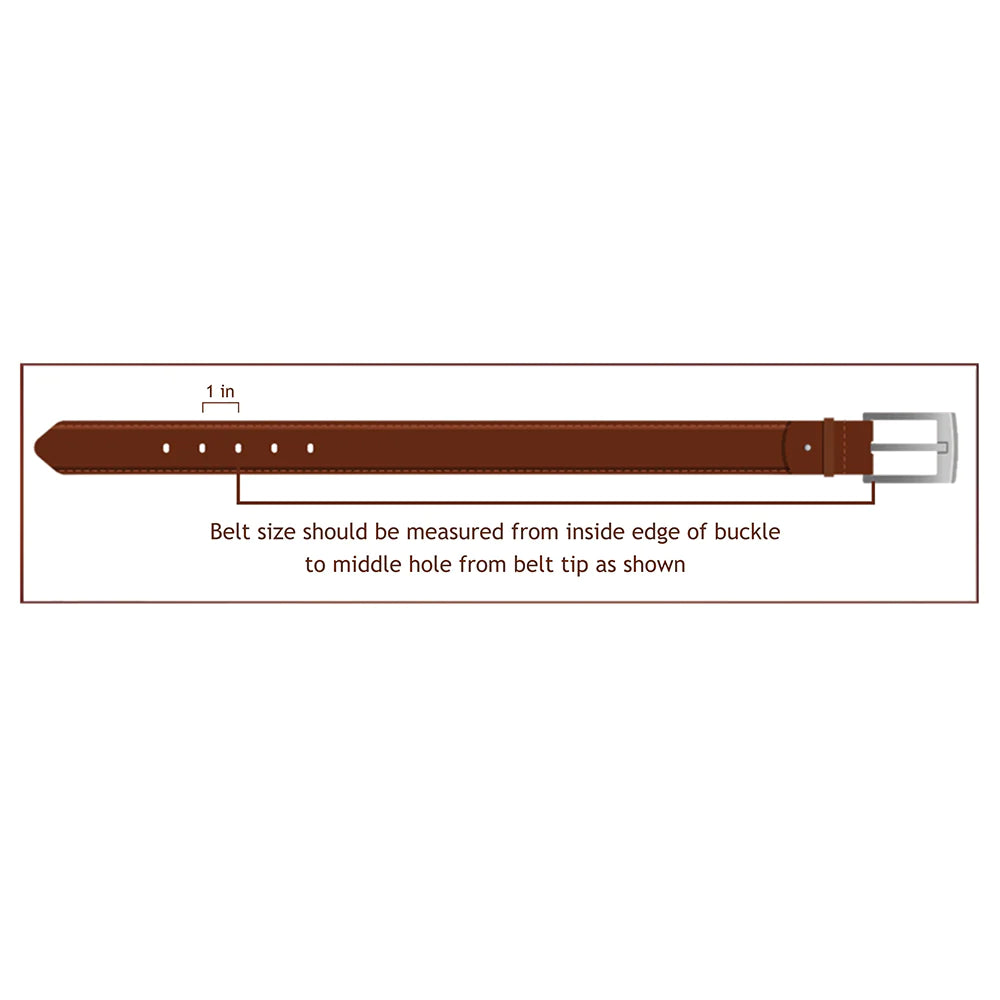 Brown leather belt size guide