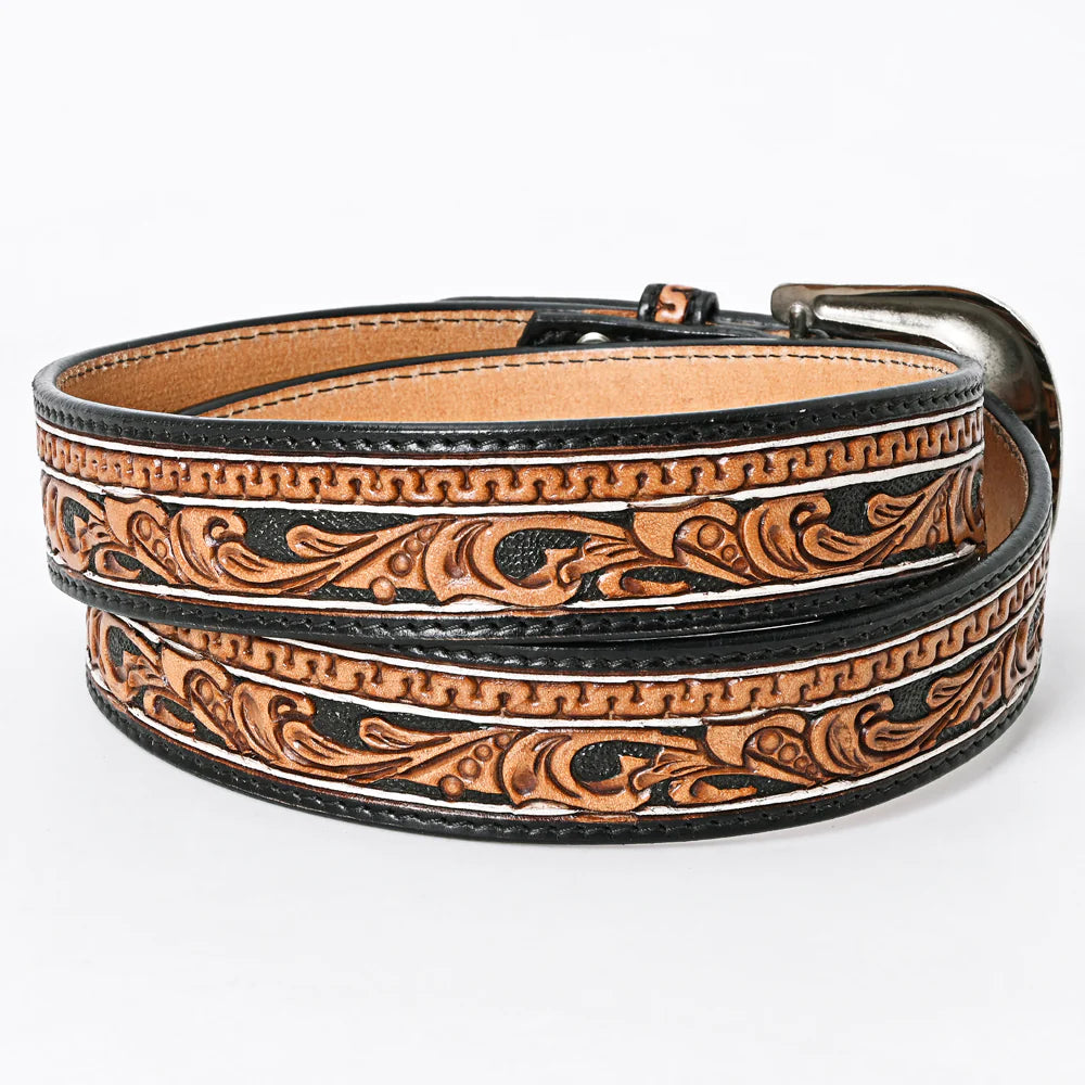Tooled leather belt (143706-v)