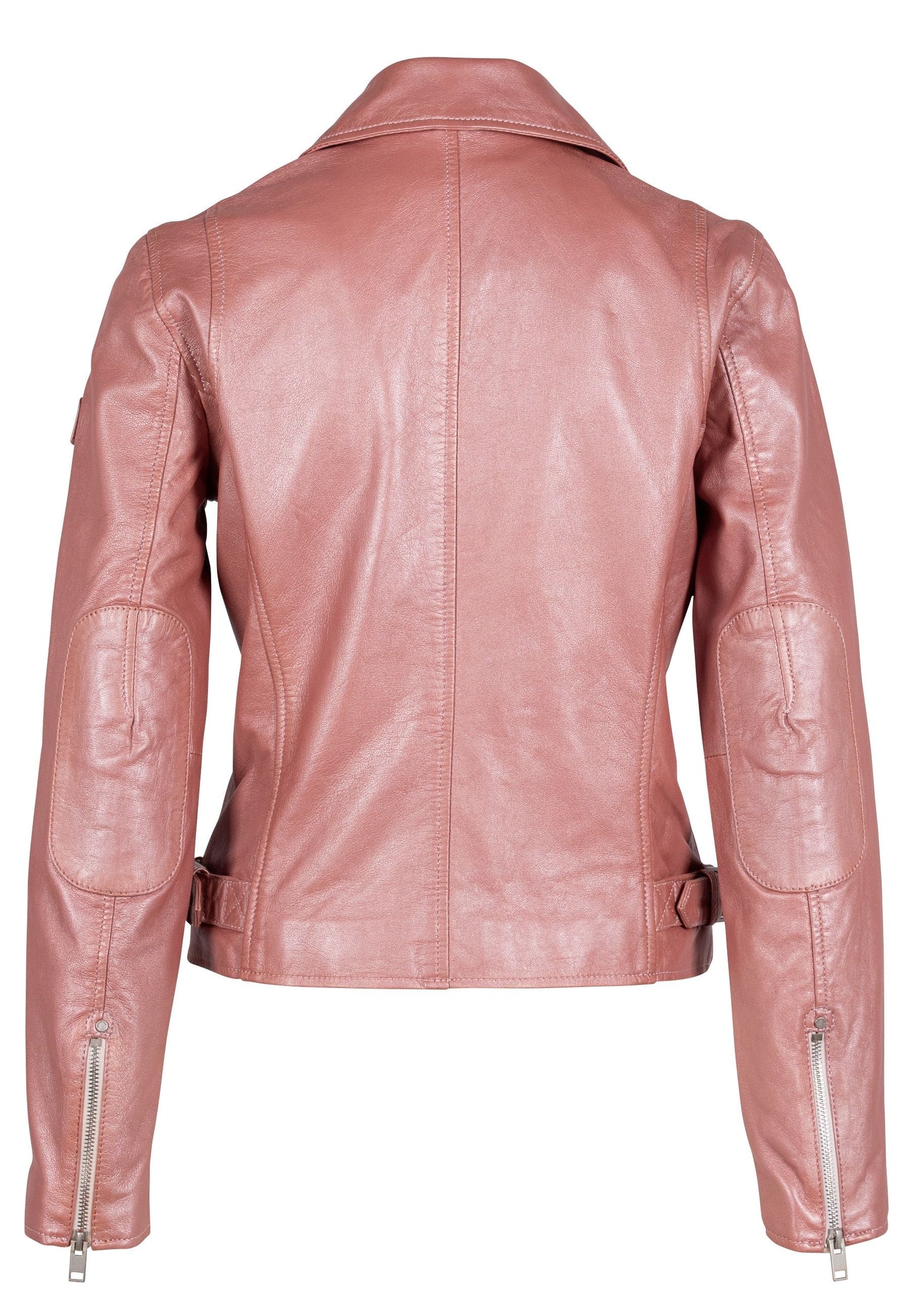 Sofia RF Leather Jacket by Mauritius in Rose Metallic