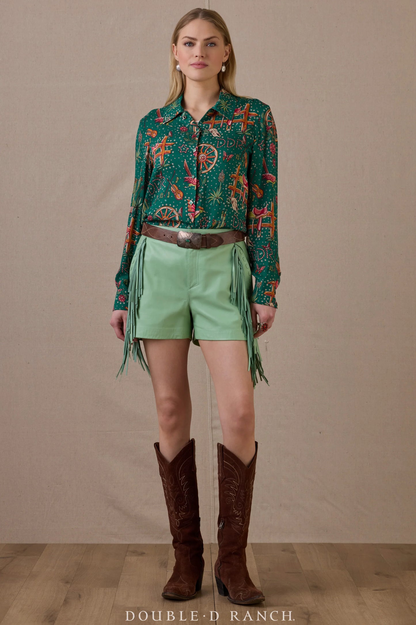 Rhinestone Suits & Cowboy Boots Short Sleeve Top by Double D Ranch at Bourbon Cowgirl
