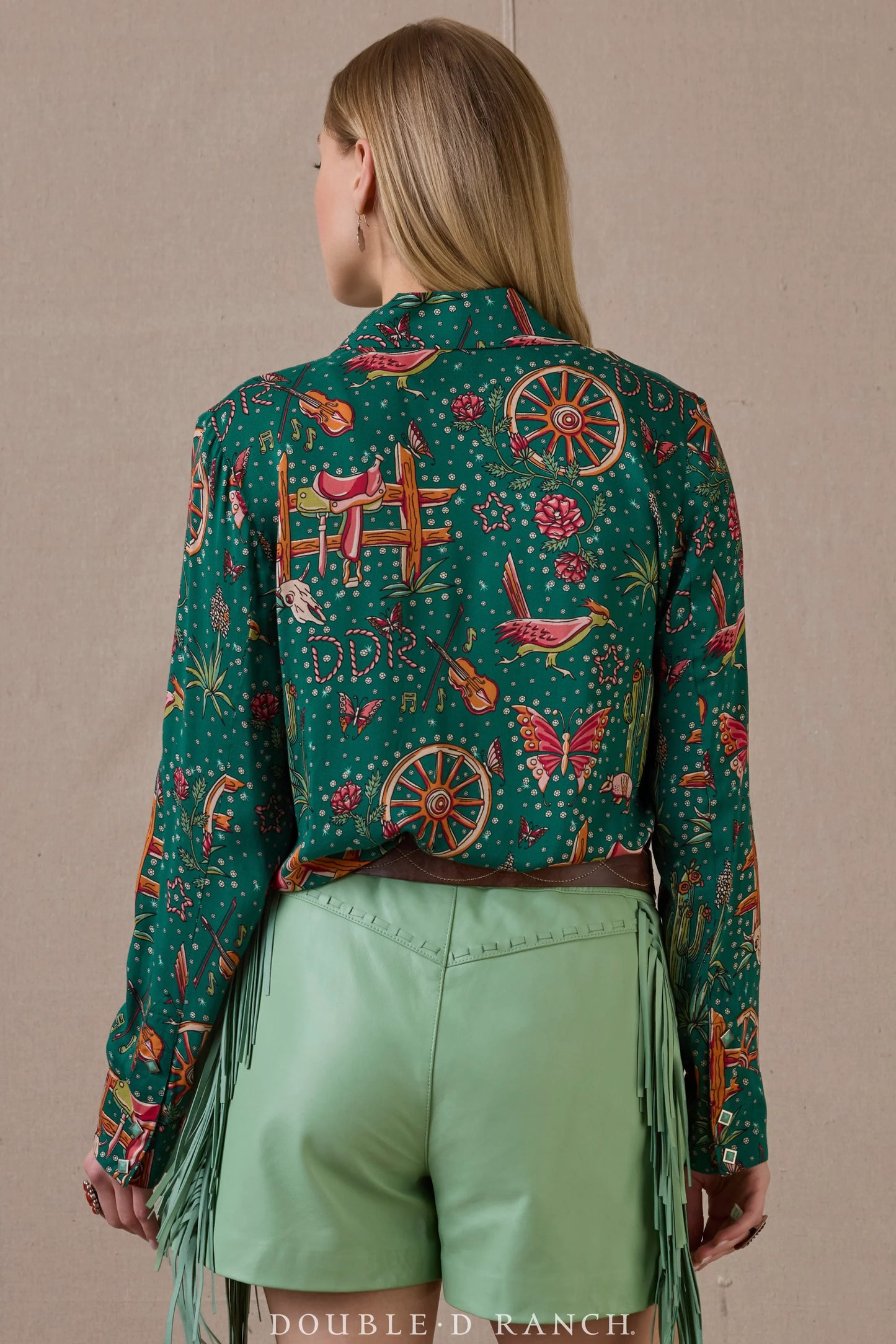 Rhinestone Suits & Cowboy Boots Short Sleeve Top by Double D Ranch at Bourbon Cowgirl