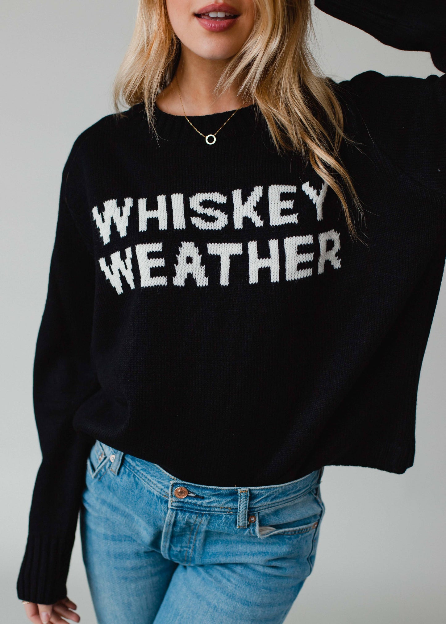 Black Whiskey Weather Sweater