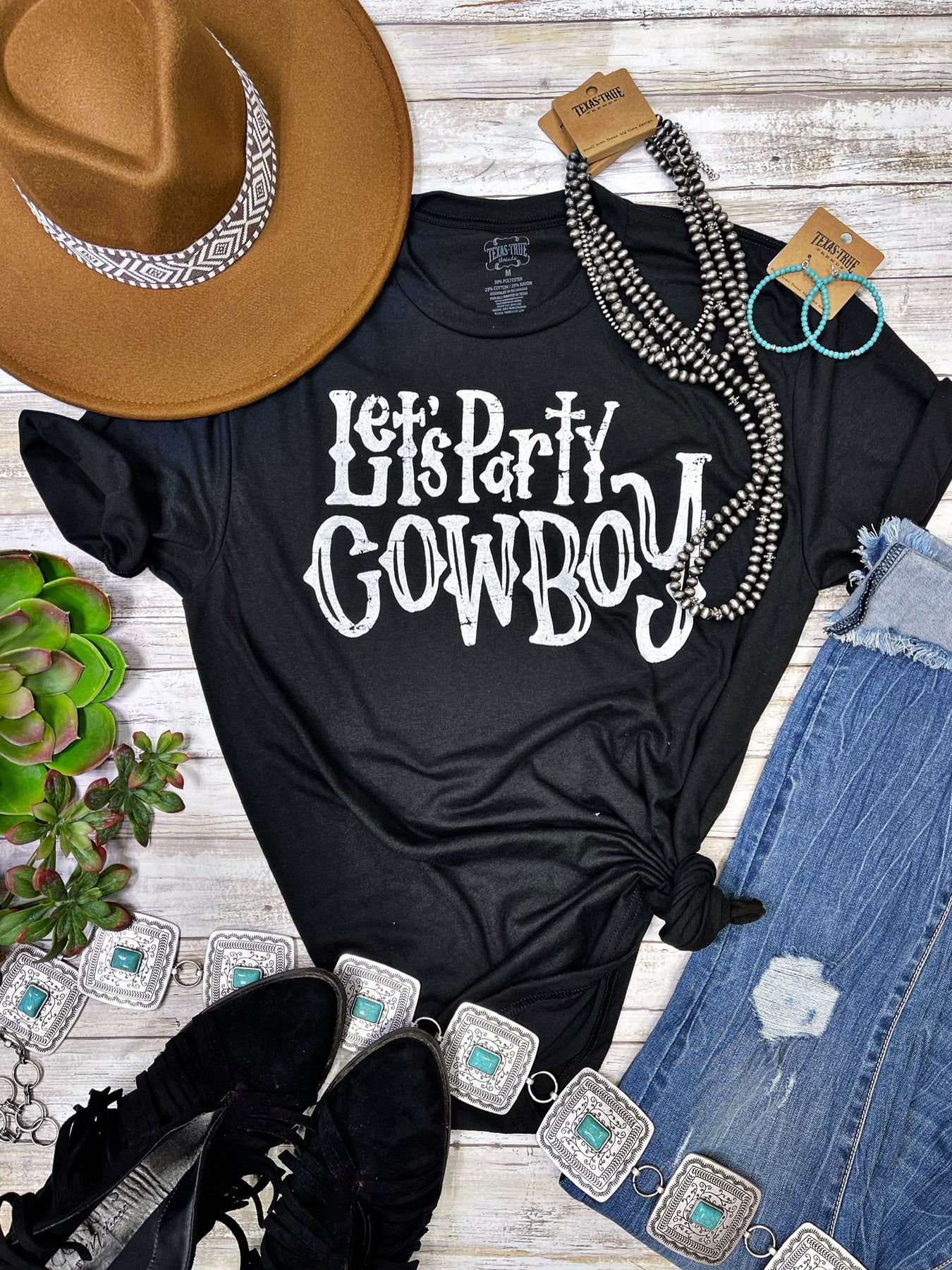 Let's Party Cowboy T-shirt with accessories