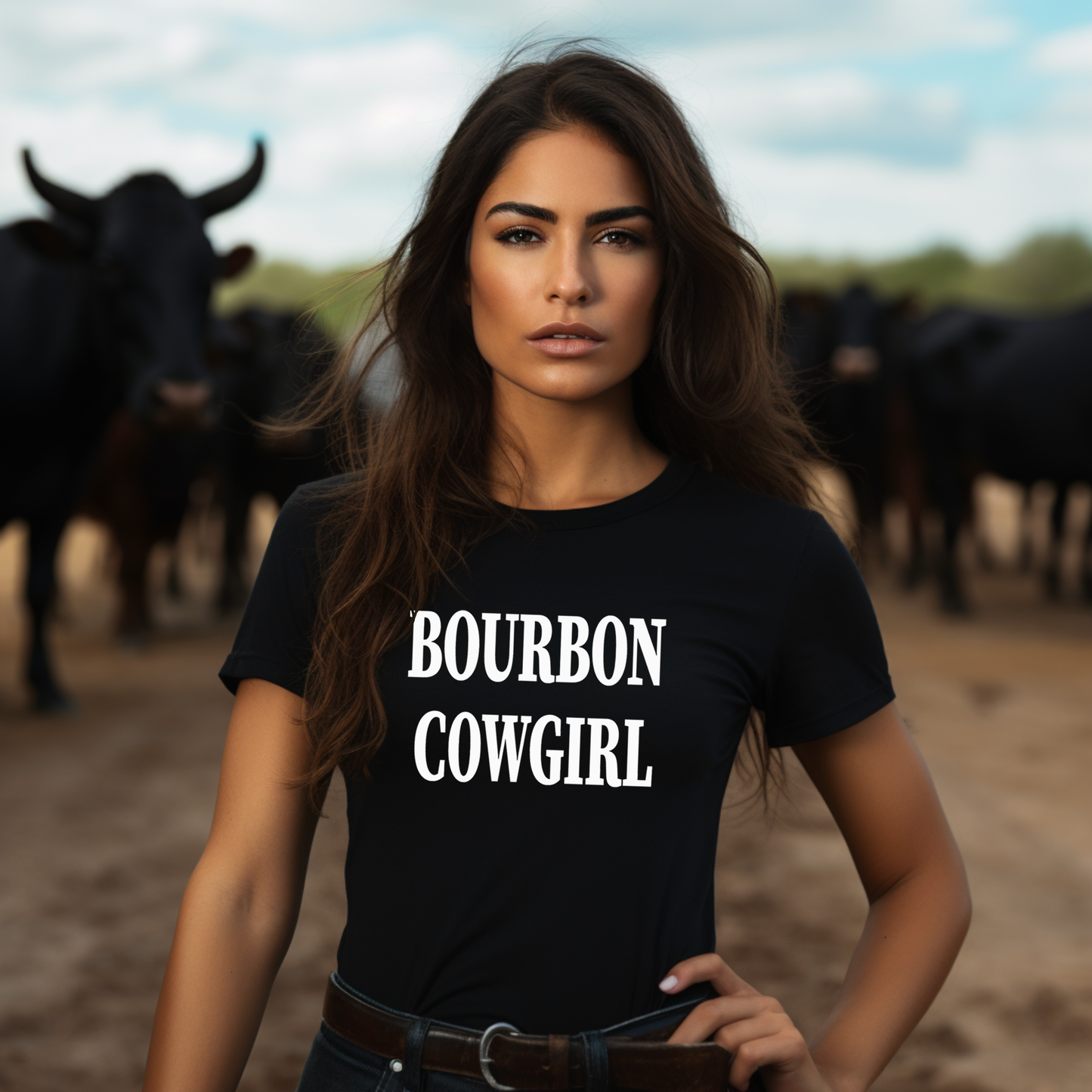 Bourbon Cowgirl Branded Graphic Tee T-Shirt