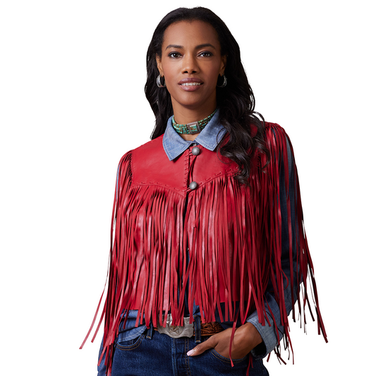 Red Sonora Vest with fringe