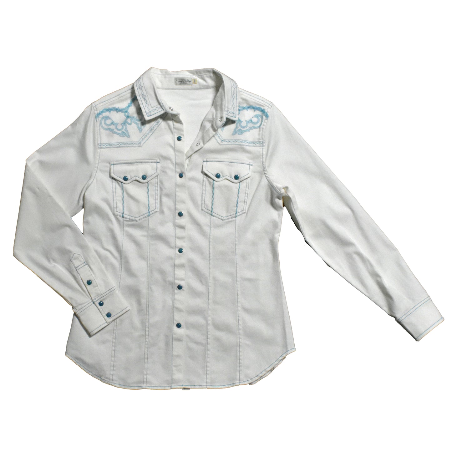 Rebel Shirt 01-1 - White Western Shirt with Embroidery