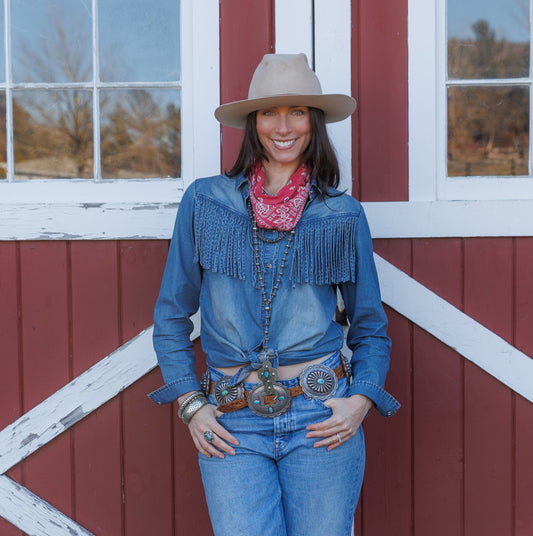 Hart Shirt in Washed Blue by Tasha Polizzi