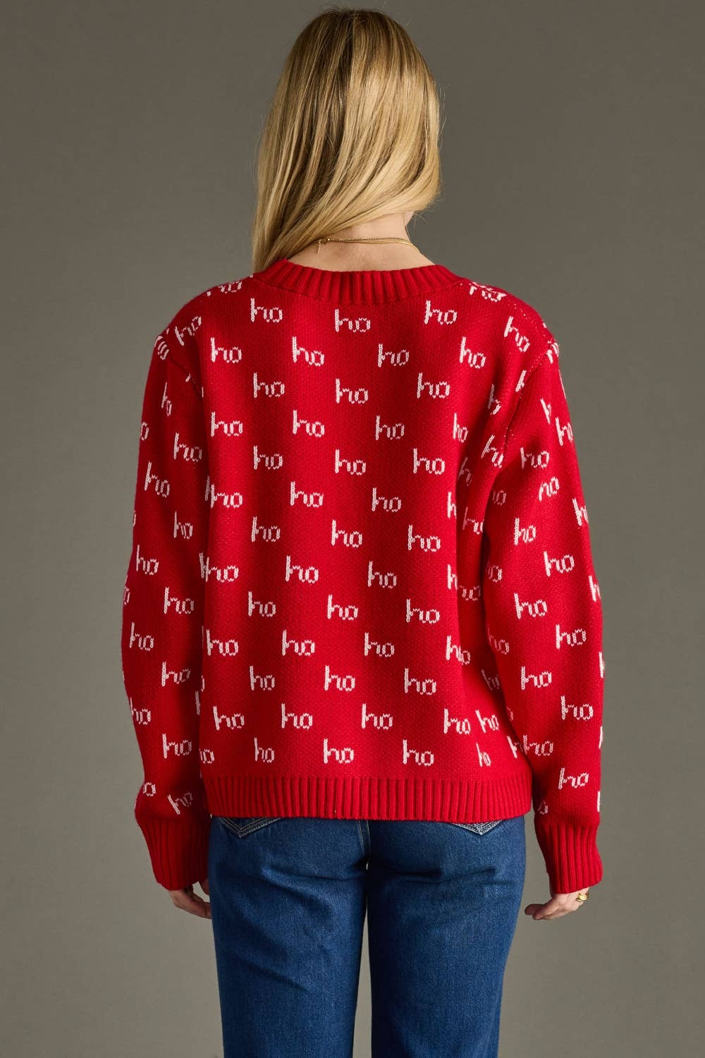 Red Ho Ho Ho Christmas Sweater