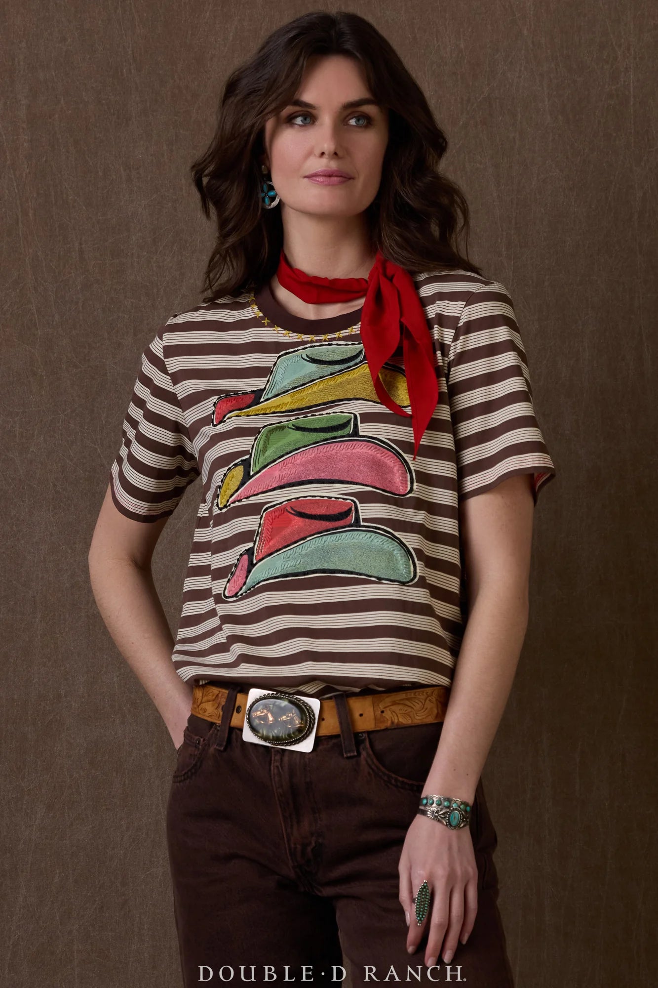 Texas Toupee Top striped tee shirt