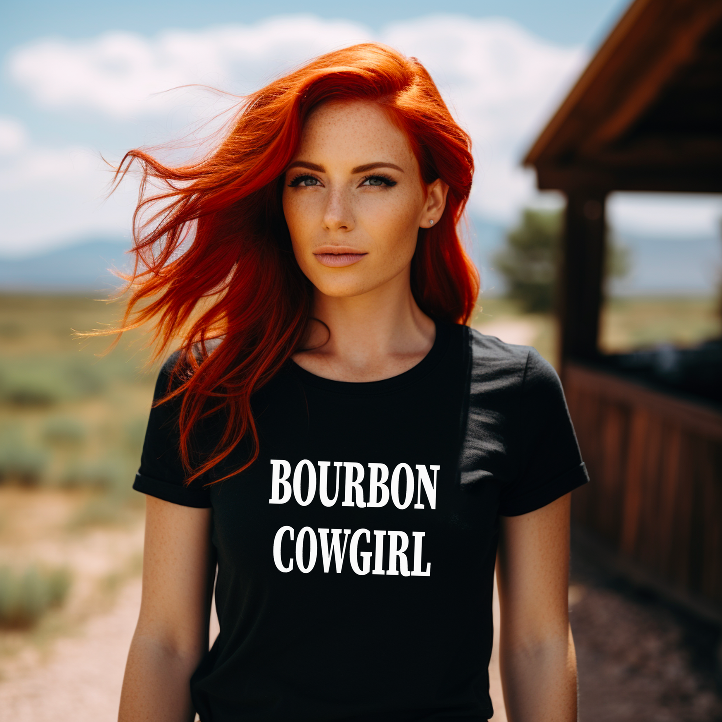 Bourbon Cowgirl Branded Graphic Tee T-Shirt