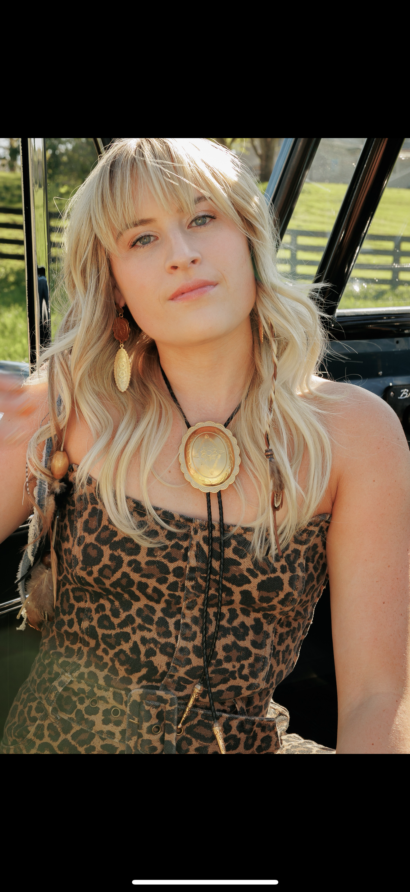 Decorative Brass Concho Earrings Lainey Wilson