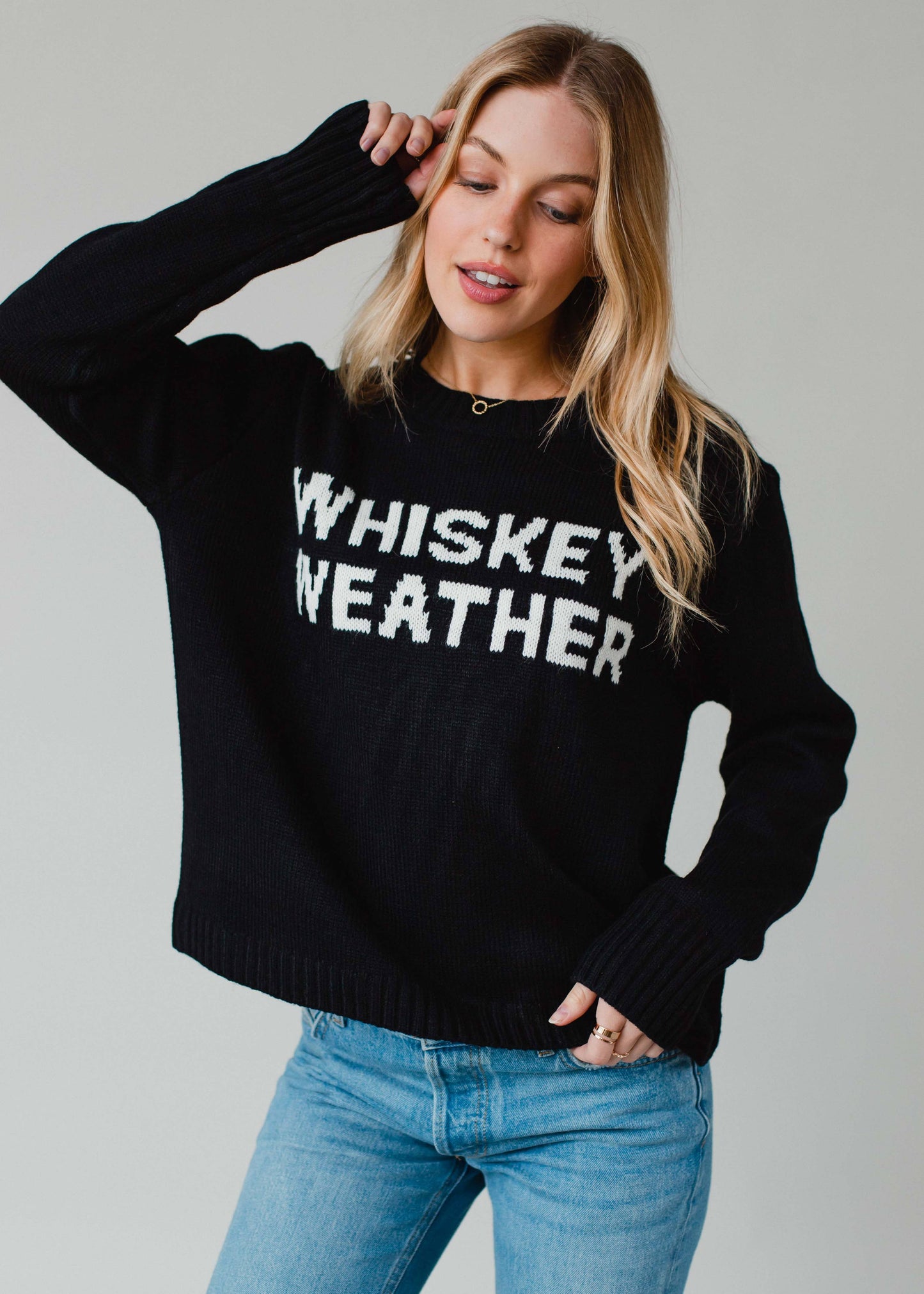Black Whiskey Weather Sweater