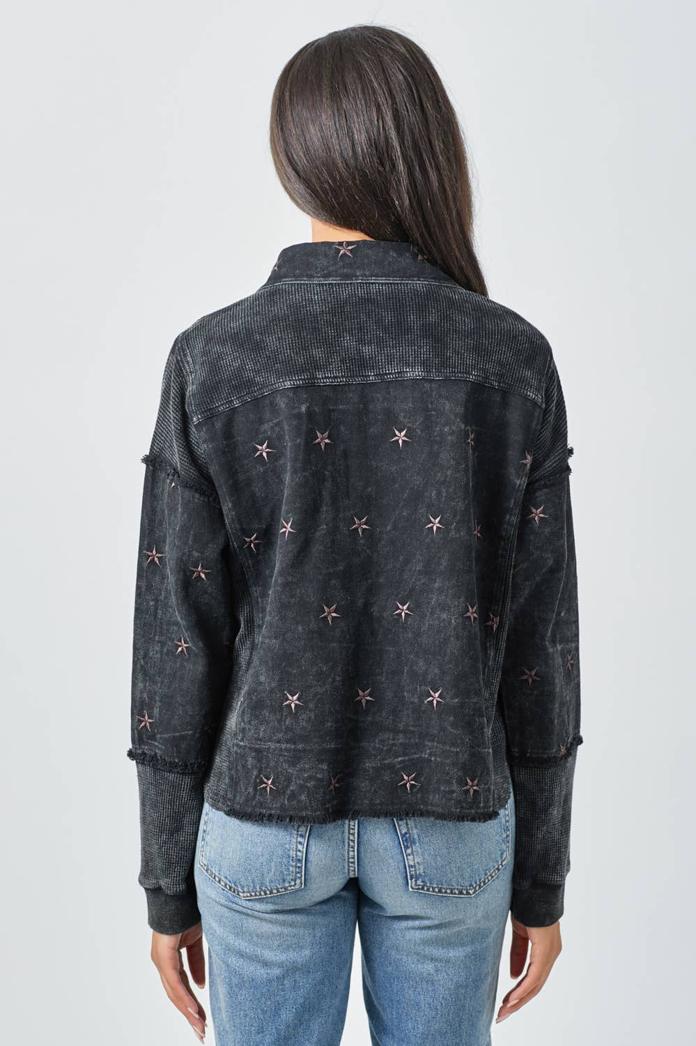 Star Embroidery Washed Jacket
