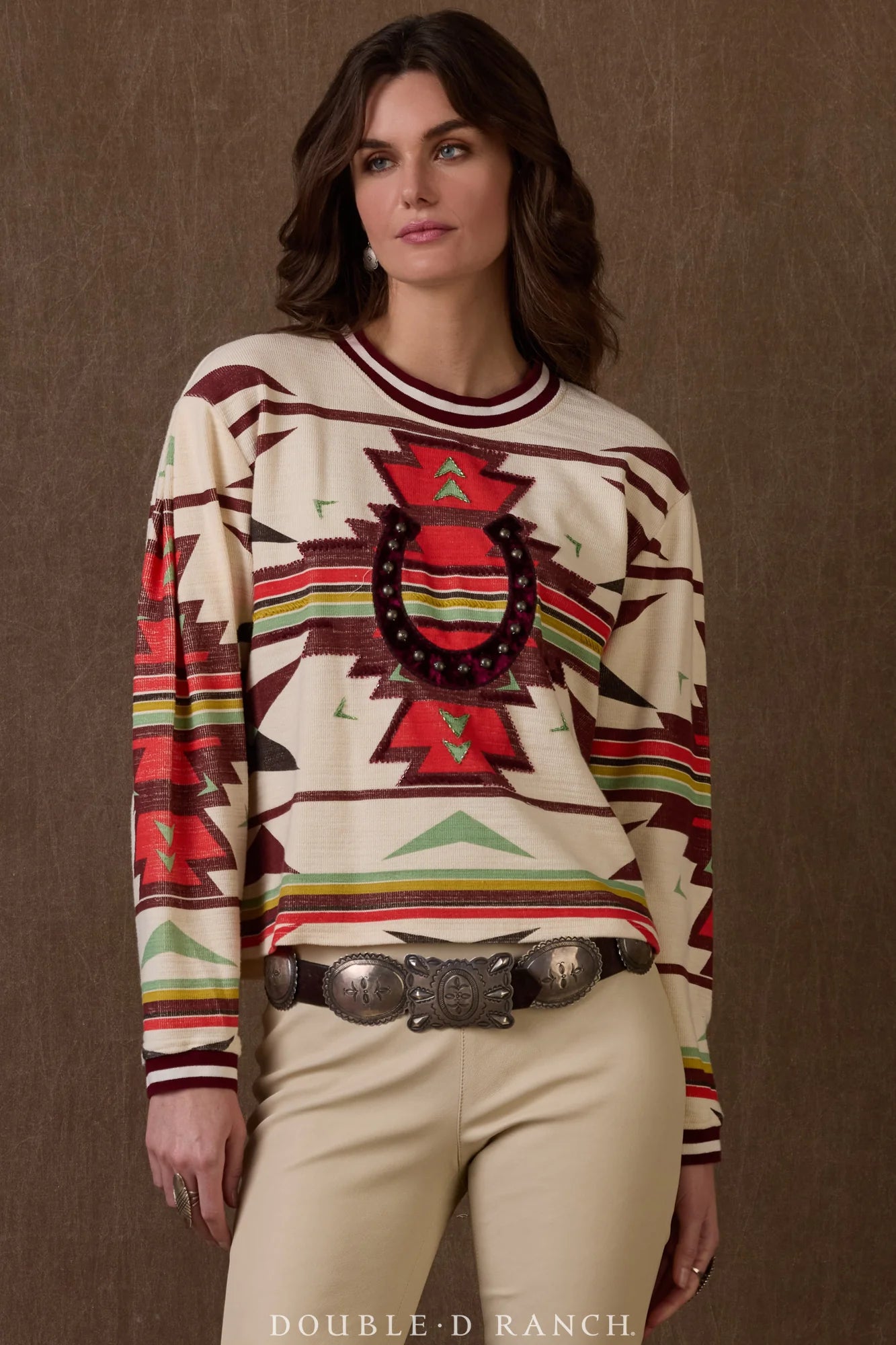 Sidekick Top 2568 - Women's western shirt with horseshoe design