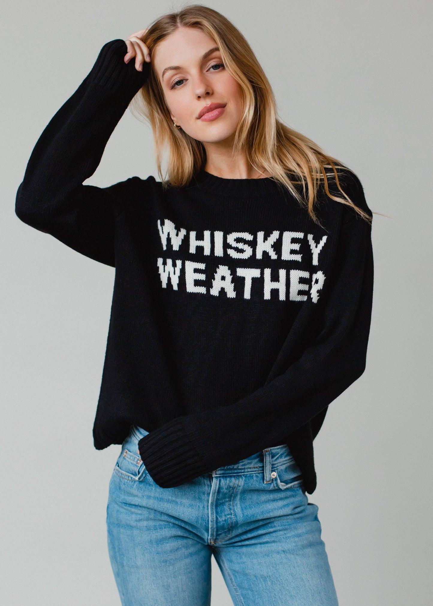 Black Whiskey Weather Sweater