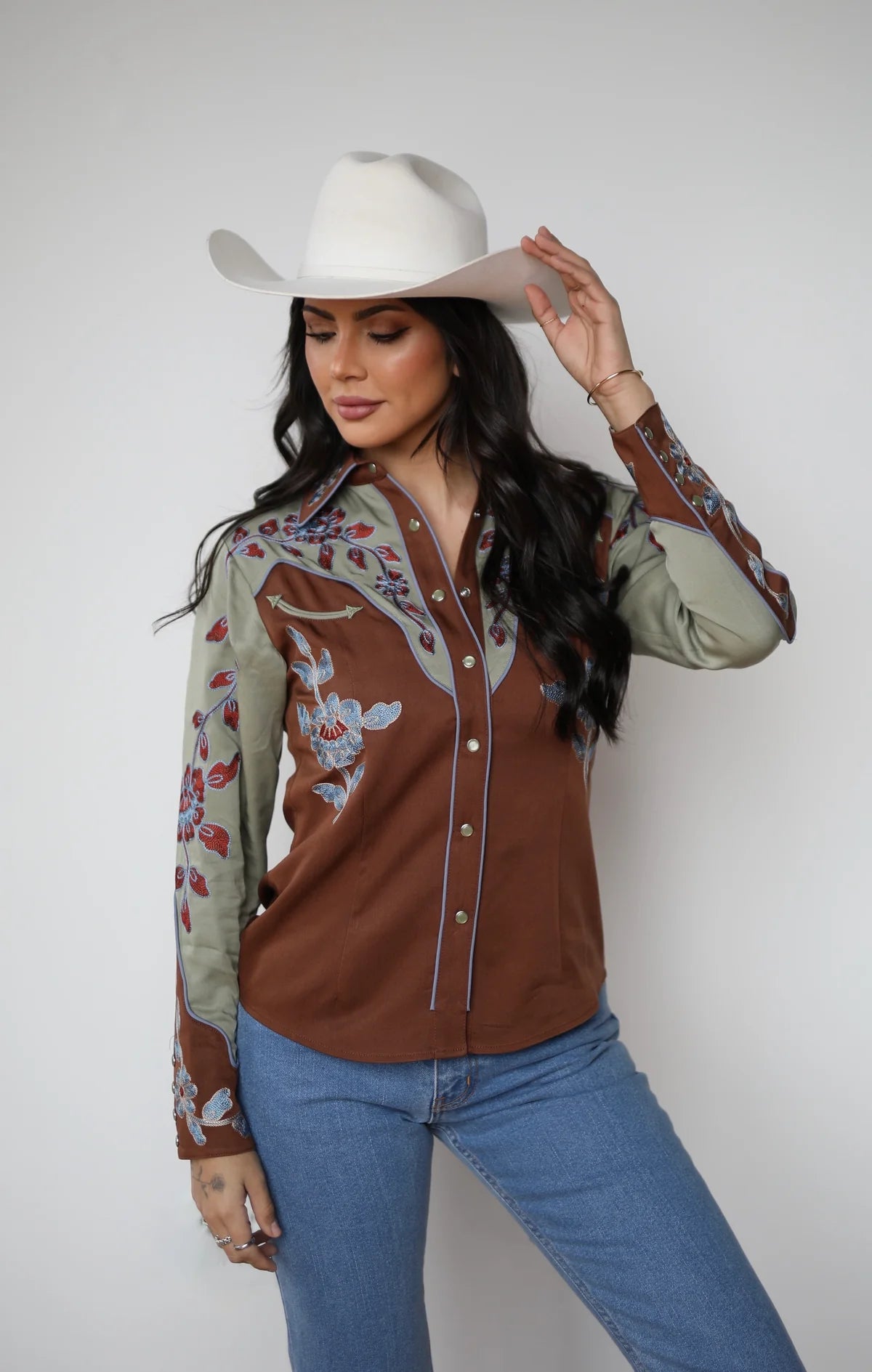 H Bar C San Antonio Women's Shirt in Brown