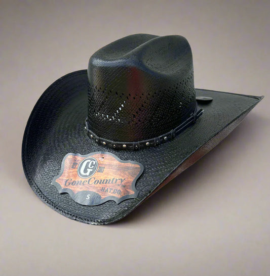 Laramie Straw Black Cowboy Hat by Gone Country