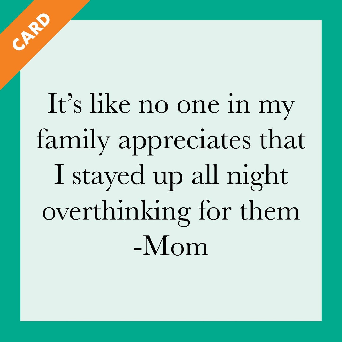 CARD Overthink Mom | Funny Gift | Kitsch Greeting Cards