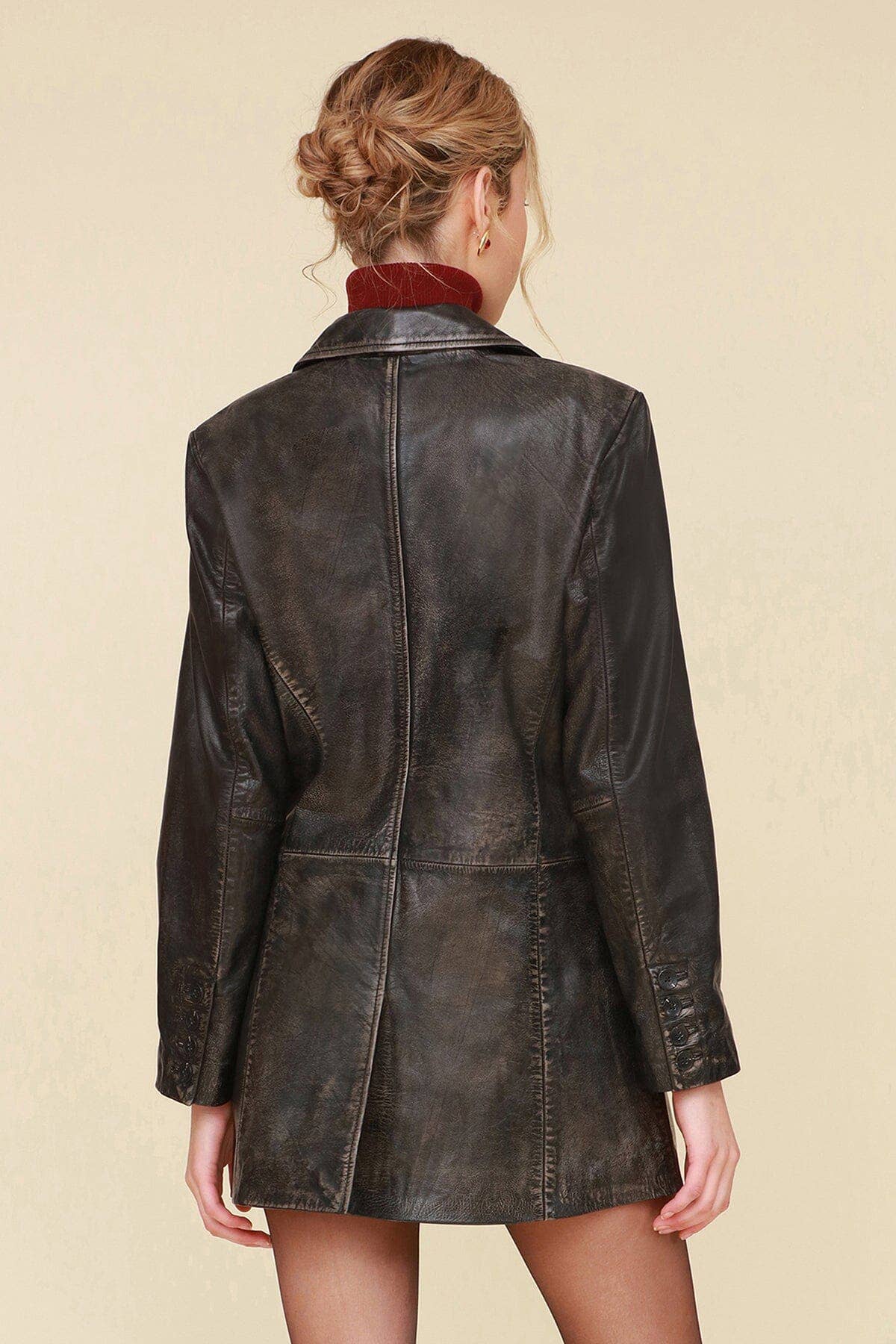 Vintage Wash Leather Blazer