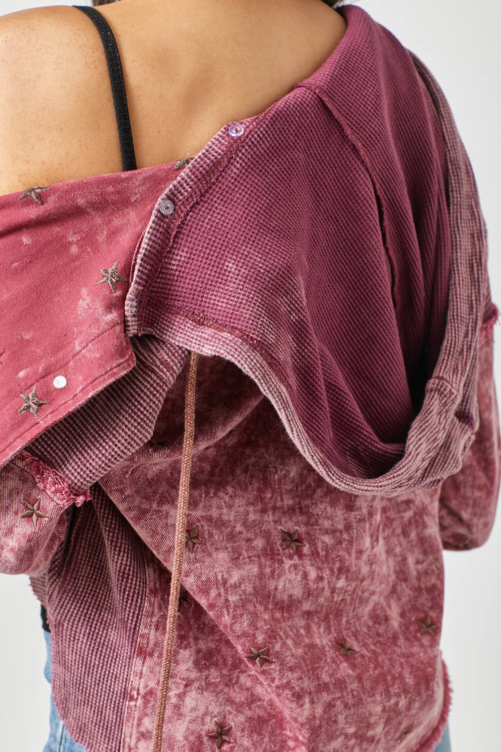 Star Embroidery Washed Jacket