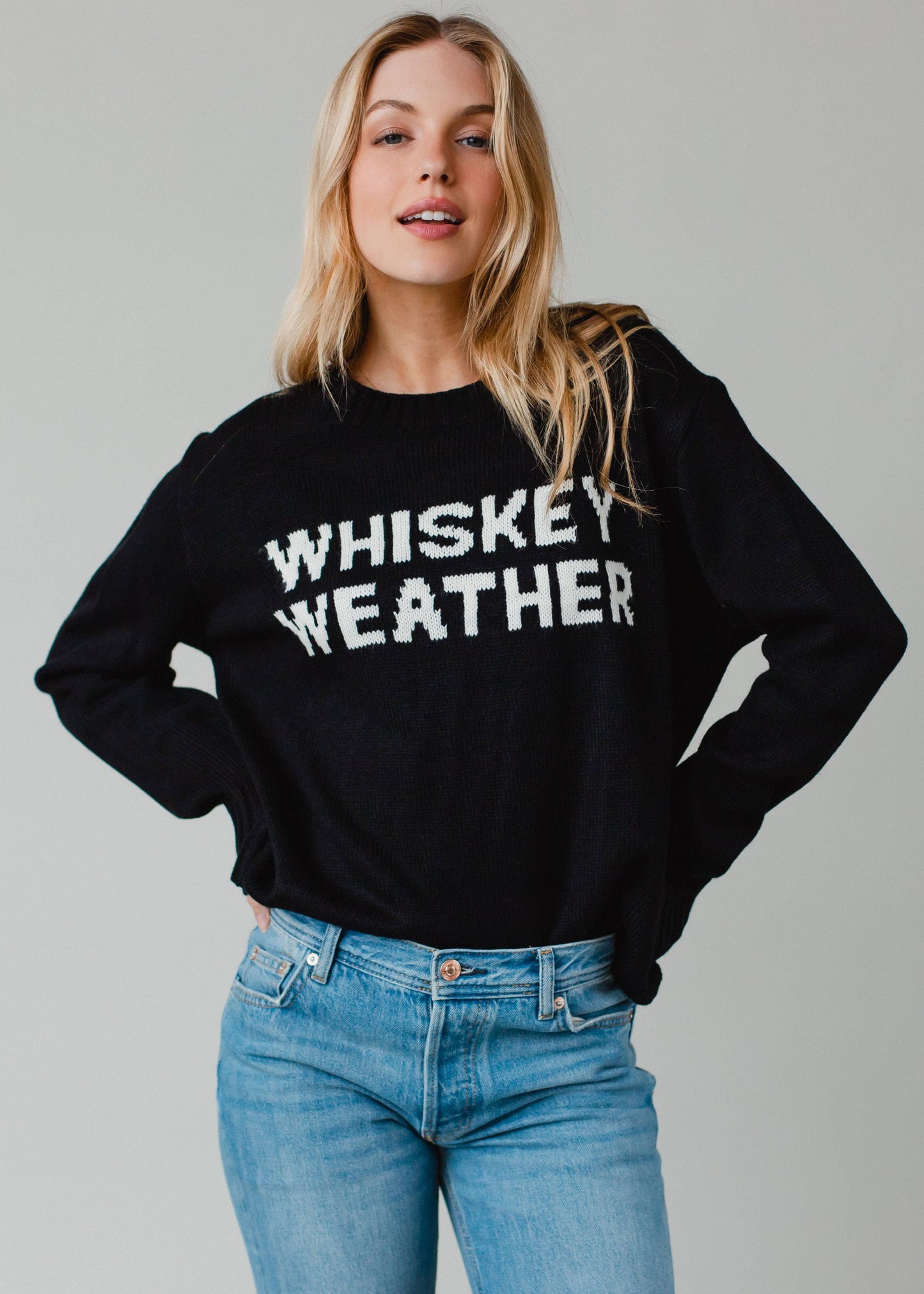 Black Whiskey Weather Sweater