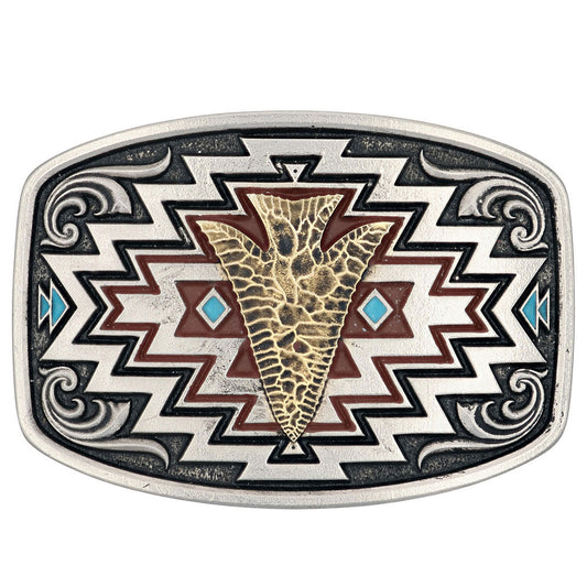 A872 Western-style belt buckle with arrowhead design
