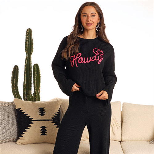 AW32T05512 black Howdy sweater and pants set