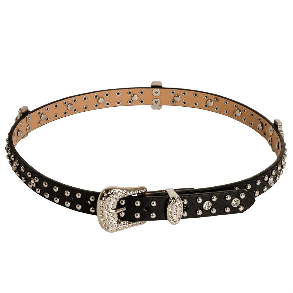 Black studded belt from American Hat Makers