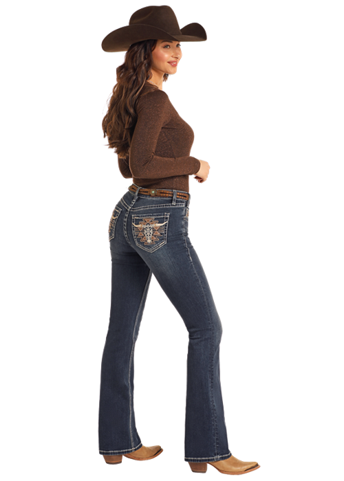 Cowgirl in jeans and hat