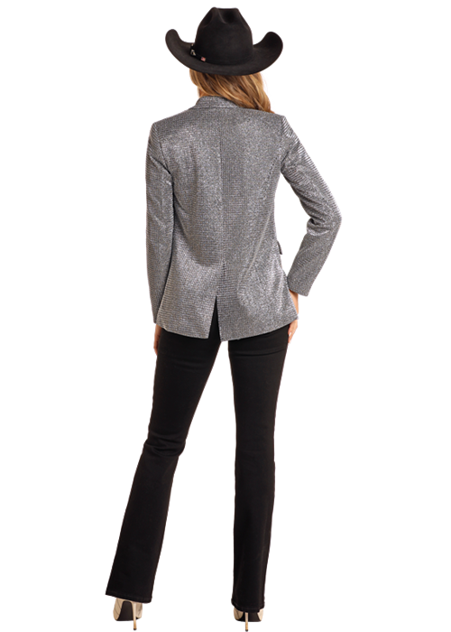 Silver Metallic Blazer by Panhandle at Bourbon Cowgirl