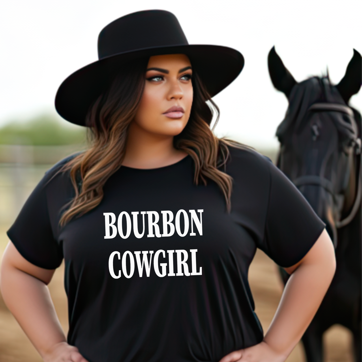 Bourbon Cowgirl Branded Graphic Tee T-Shirt