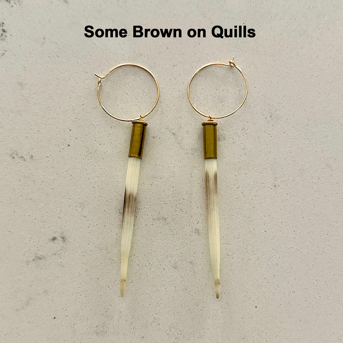 Brownquills earrings with brown accents