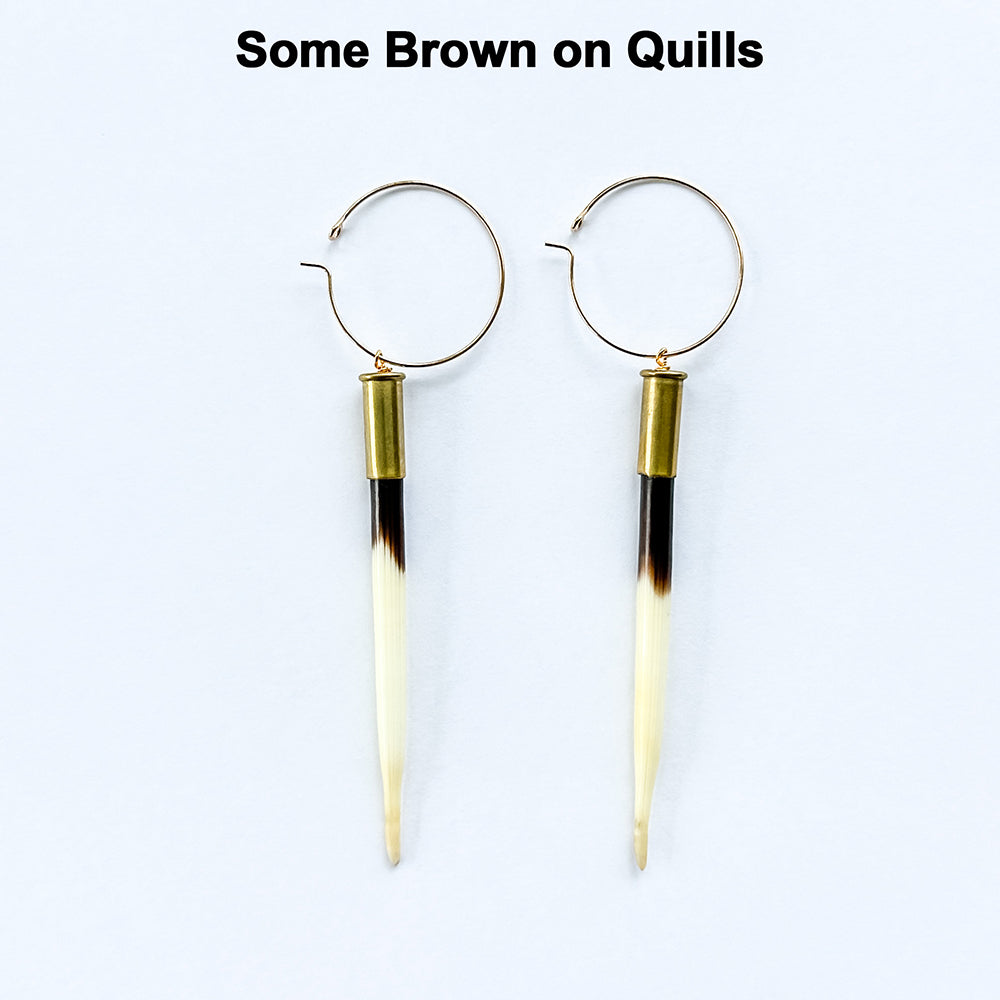 Brown quill earrings