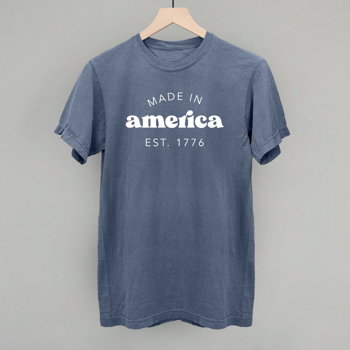 Comfort Colors Blue Jean Made in America T-Shirt Mockup