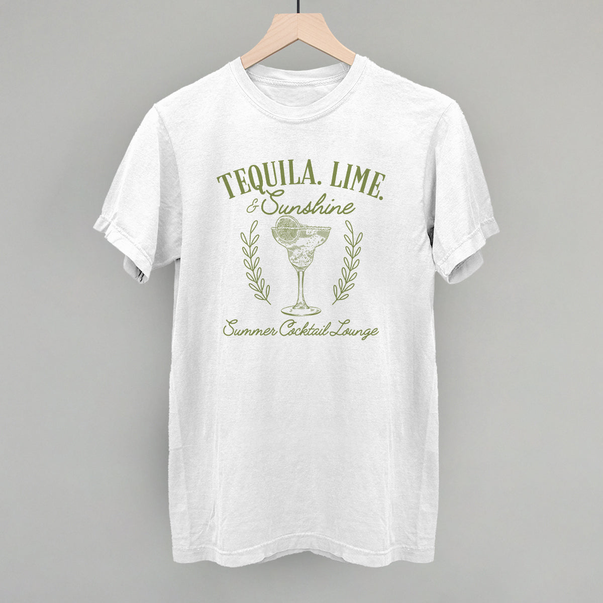 Comfort Colors White Tee Mockup - Tequila Lime & Sunshine Design
