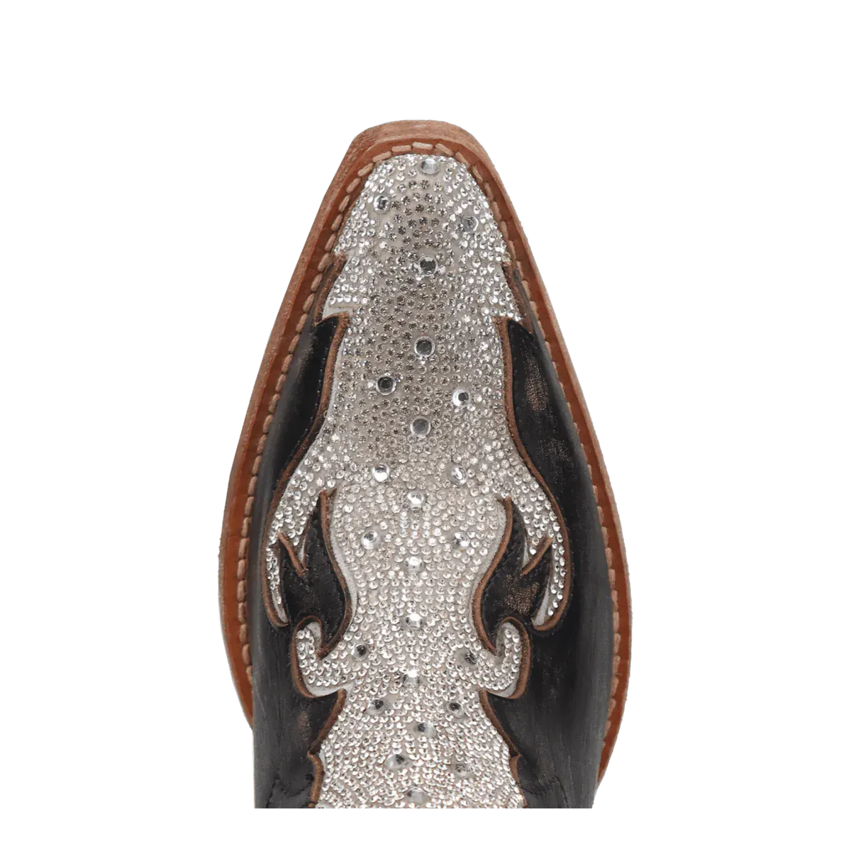 Close-up of embellished cowboy boot toe.