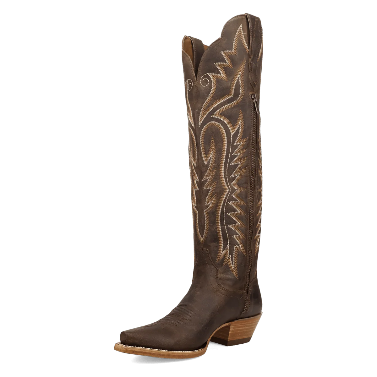 Prairie Dancer Brown Leather Fringe Women's Cowboy Boot by Dan Post