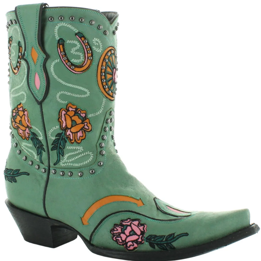 Wagon Wheels Turquoise- Old Gringo Cowboy Boots at Bourbon Cowgirl