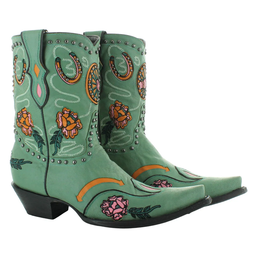 Wagon Wheels Turquoise- Old Gringo Cowboy Boots at Bourbon Cowgirl