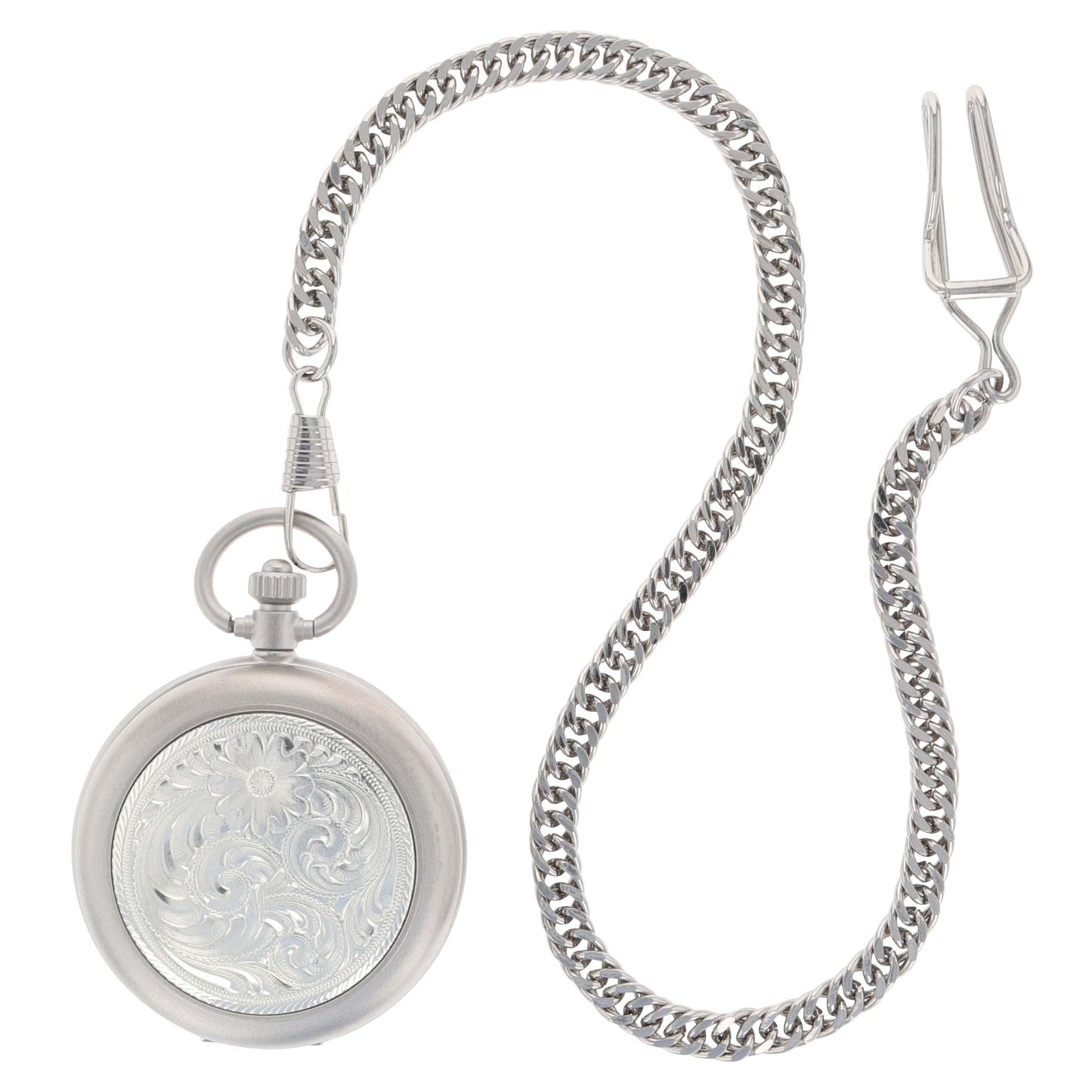 Silver Pocket Watch with Chain